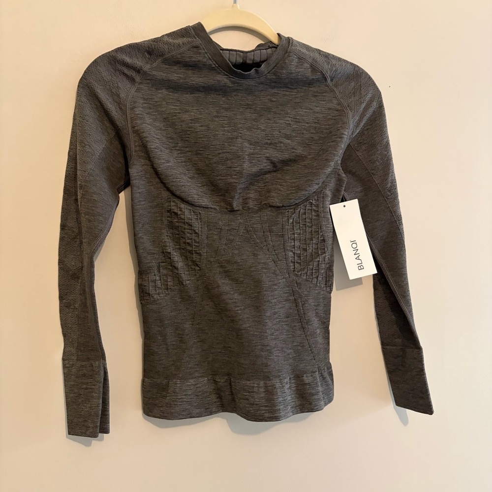 Blanqi Maternity Long Sleeve Base Layer Contour Support Top Sz S Small New